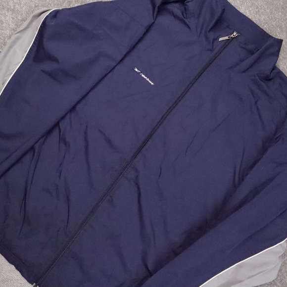Vintage Reebok Logo XL Blue Gray Long Sleeve Full Zip Nylon Athletic Jacket - Picture 7 of 9